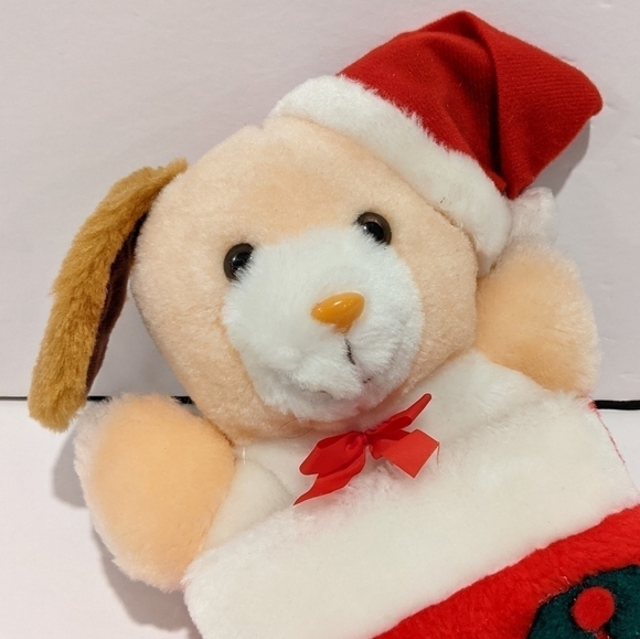 2/$20 𝅺Vintage dog plush Christmas stocking 13" - Picture 2 of 7